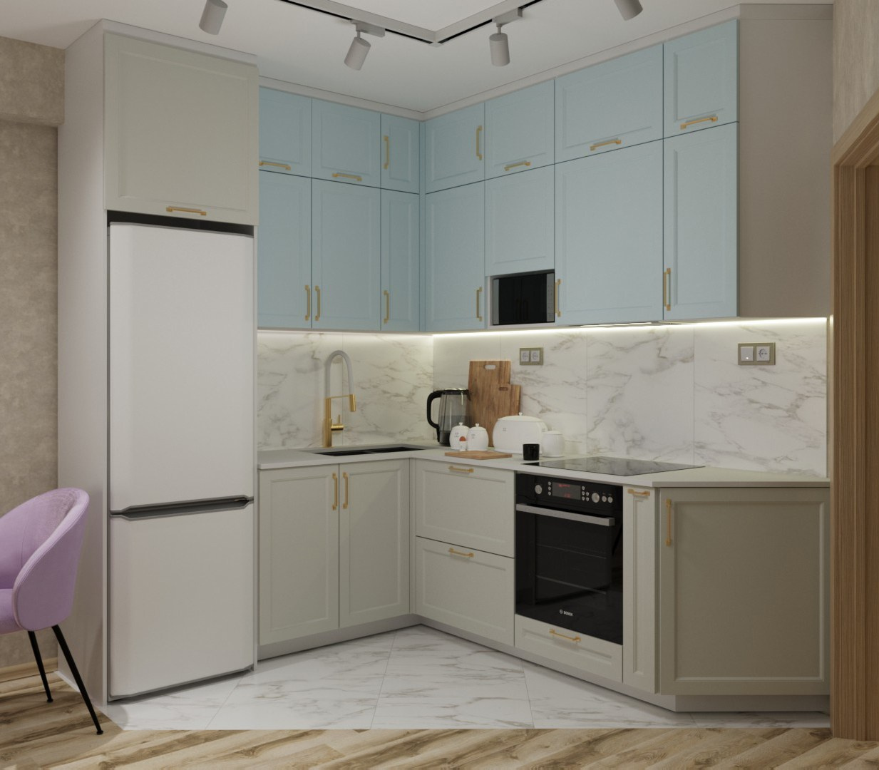 Квартира для молодой девушки 45 м². ПРОЕКТИРОВАНИЕ ИНТЕРЬЕРОВ И АРХИТЕКТУРНЫХ РЕШЕНИЙ В СТУДИИ SHELOFAST DESIGN