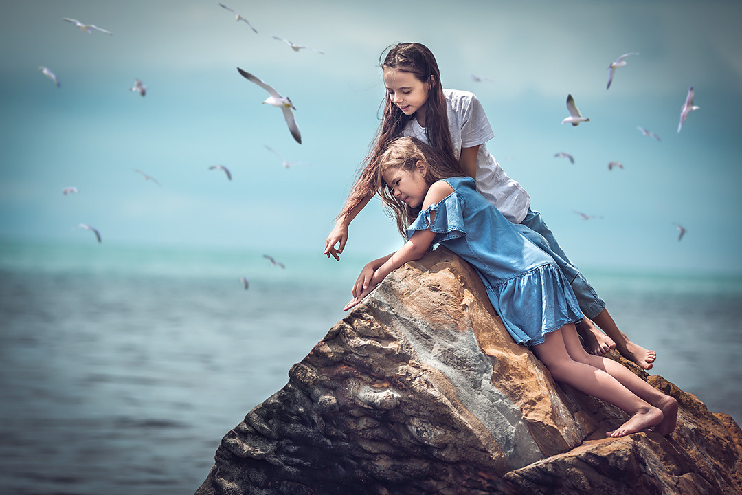 Две девчушки хохотушки. Фотограф/ Москва и МО/ Обучение