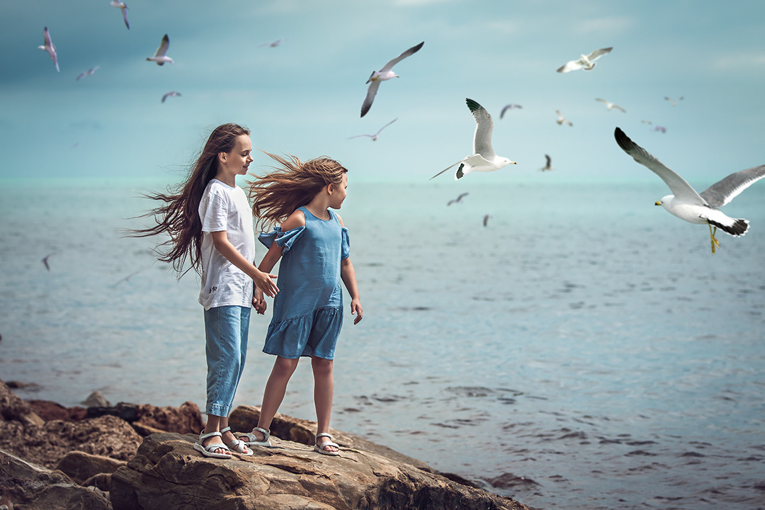 Две девчушки хохотушки. Фотограф/ Москва и МО/ Обучение