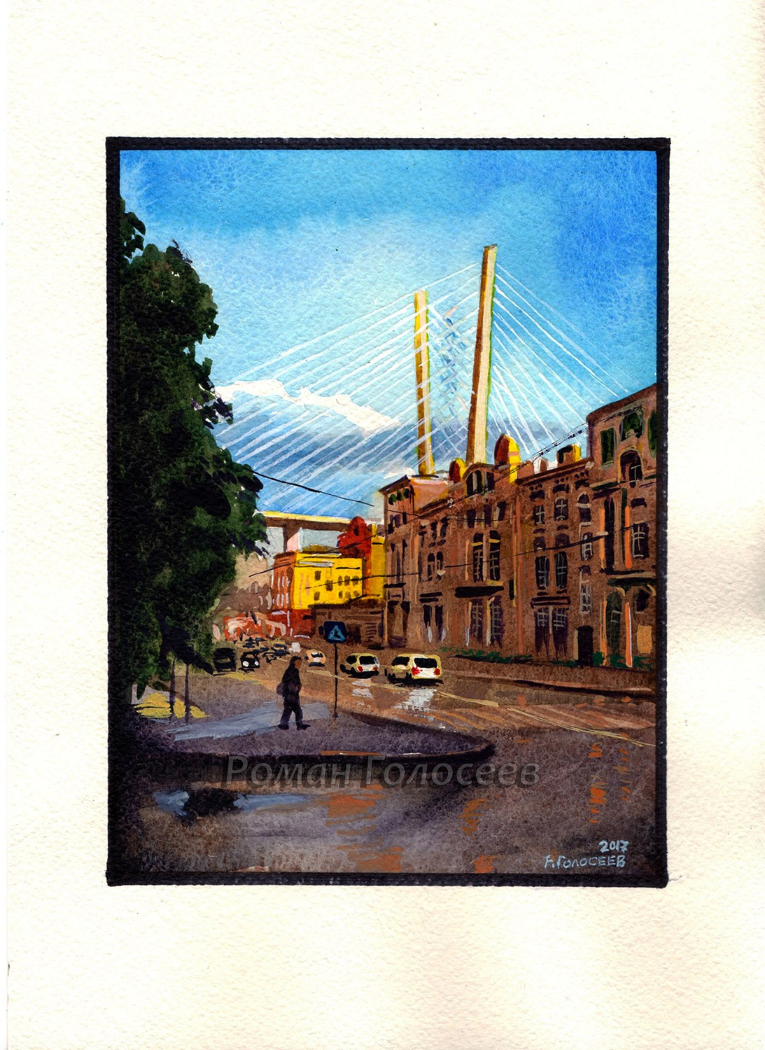 "Владивосток", 29х21, бумага, акварель, 20.10.2017