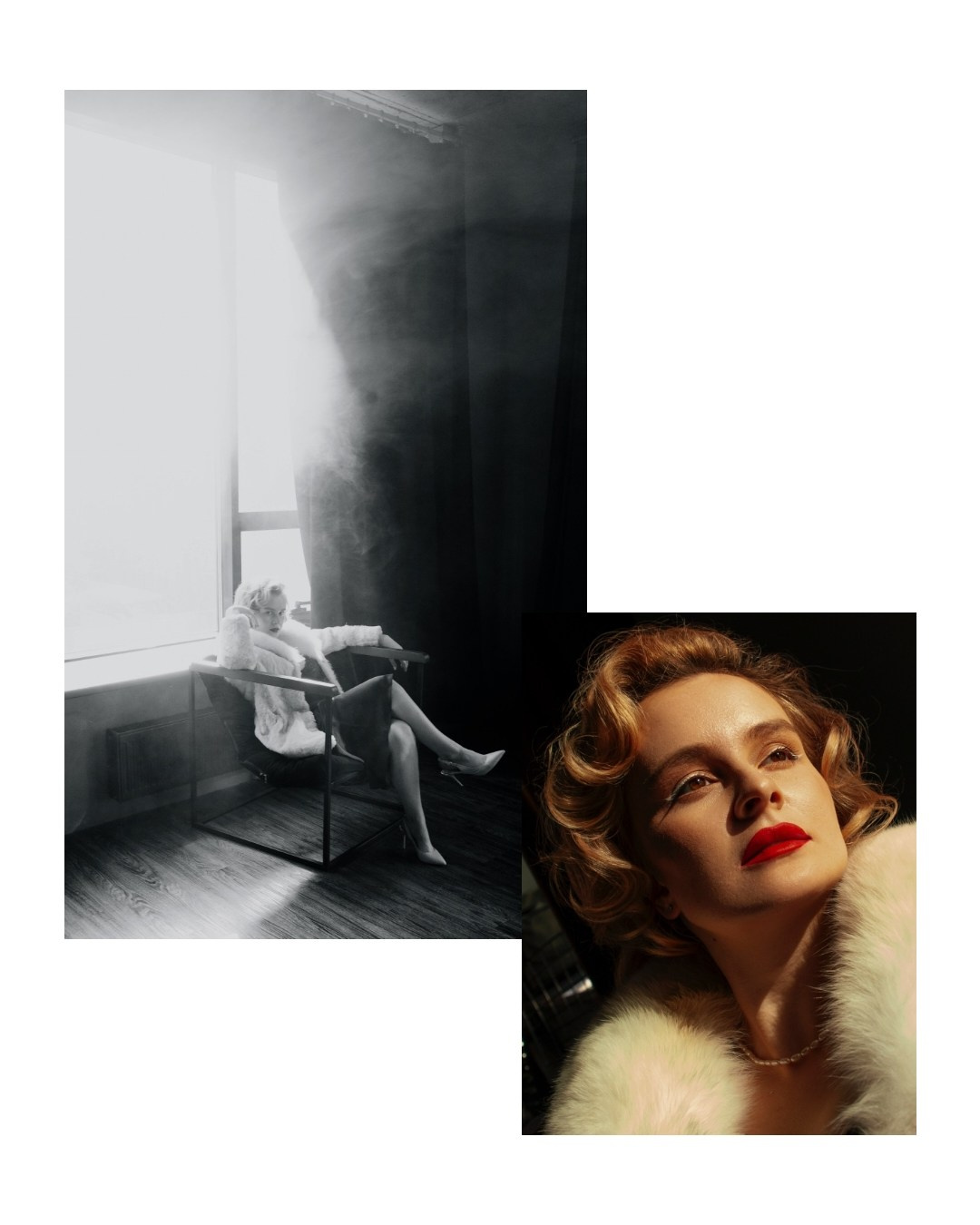 портрет девушки в дыму