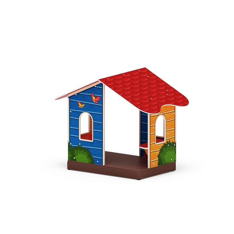 Домик мини тип 1 - МФ 10.01.10 Габариты (ШхДхВ): 1600x1000x1250 Зона безопасности, мм: 2600х2000