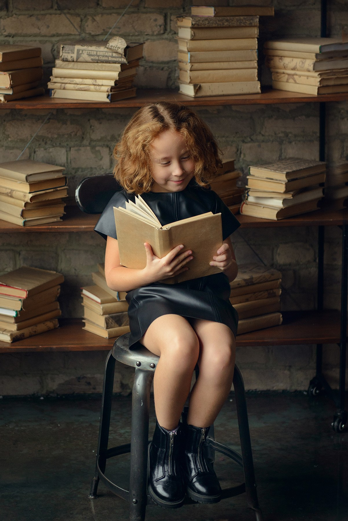 a girl in the studio, a photo shoot