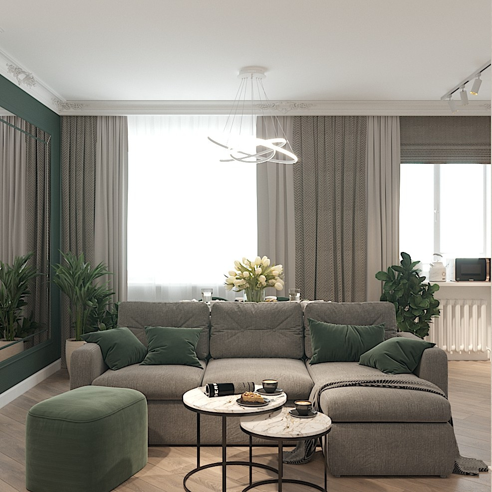 Евродвушка в историческом доме. Студия интерьерной визуализации и дизайна FishkaRom в Краснодаре и по всей России