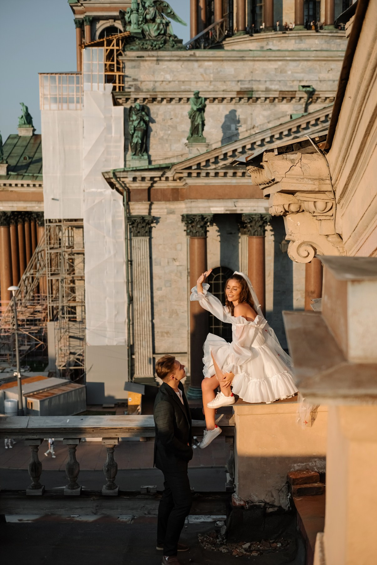 Крыша Исаакиевский собор. Свадебный и сеейный фотограф в Санкт-Петербурге Елена Худякова