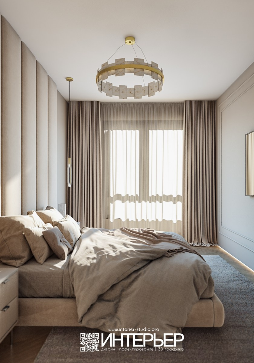 Михаил. ЖК Печорин. Спальня 2 и санузел. Дизайн интерьера, 3D визуализация и 3D моделирование. Создание проектов и чертежей. КМВ: Кисловодск, Пятигорск, Ессентуки и удаленно