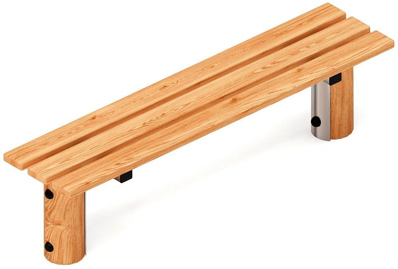 Скамья (лиственница) МФ 42.04.01-Л.И1 Габариты (ШхДхВ): 1700х390х430 Зона безопасности, мм: 2700х1390