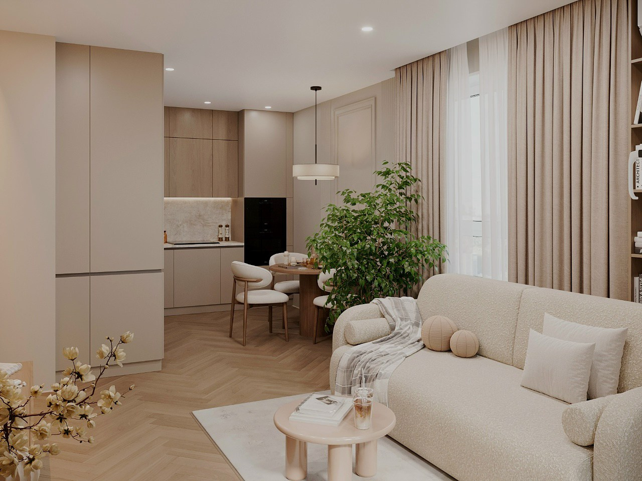 Садовые кварталы, 45 м². Line Дизайн — дизайн интерьера | Елена Гусакова