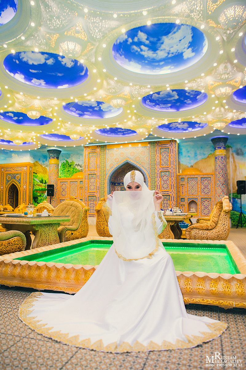 Муллагалиев Рустам, фотограф на никах, никах фотосессия, платье на никах, платок на никах, фотосессия в ресторане, ресторан Шах Казань