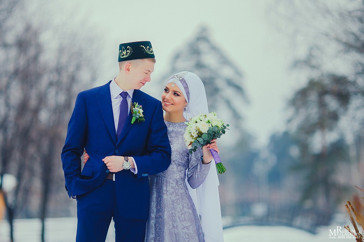 никах зимой, фотограф на никах, никах фотосессия, платье на никах, платок на никах, образ жениха, никах на природе