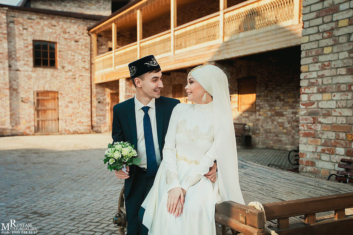 фотограф на никах, никах фотосессия, платье на никах, платок на никах, образ невесты, мечеть Марджани, татарская усадьба