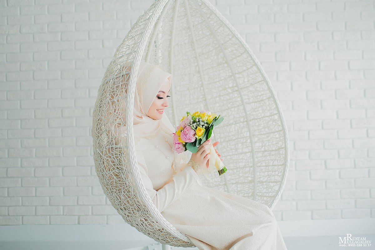 никах в фотостудии, фотограф на никах, никах фотосессия, платье на никах, платок на никах