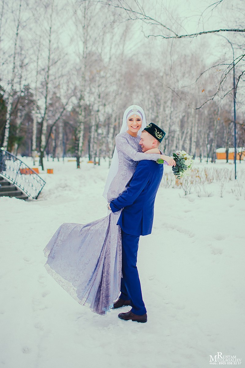 никах зимой, фотограф на никах, никах фотосессия, платье на никах, платок на никах, образ жениха, никах на природе