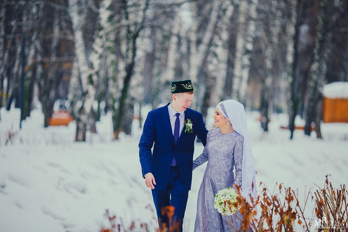 никах зимой, фотограф на никах, никах фотосессия, платье на никах, платок на никах, образ жениха, никах на природе