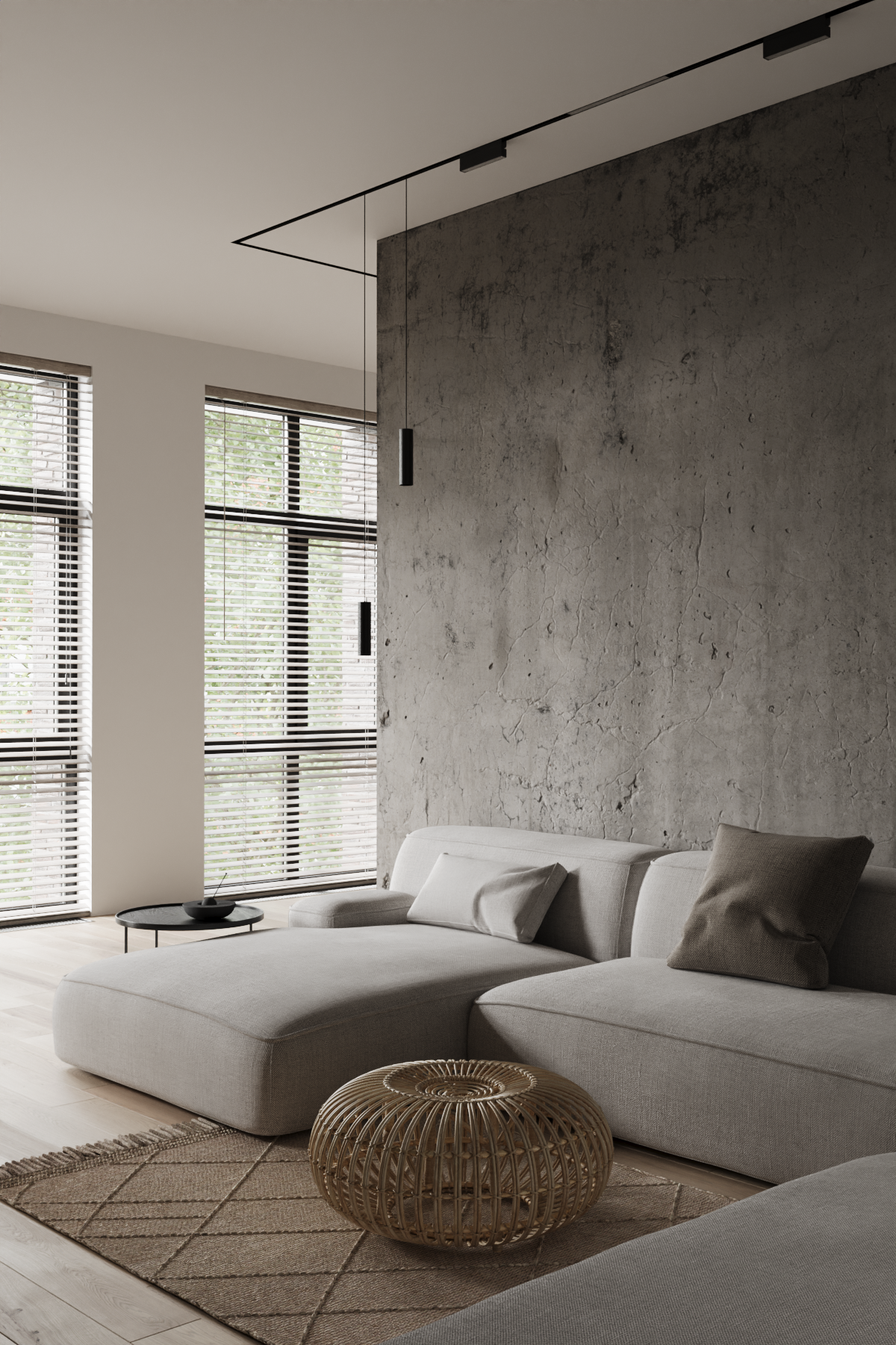 Grey. 3d interior visualizer Anastasia Lasitskaya
