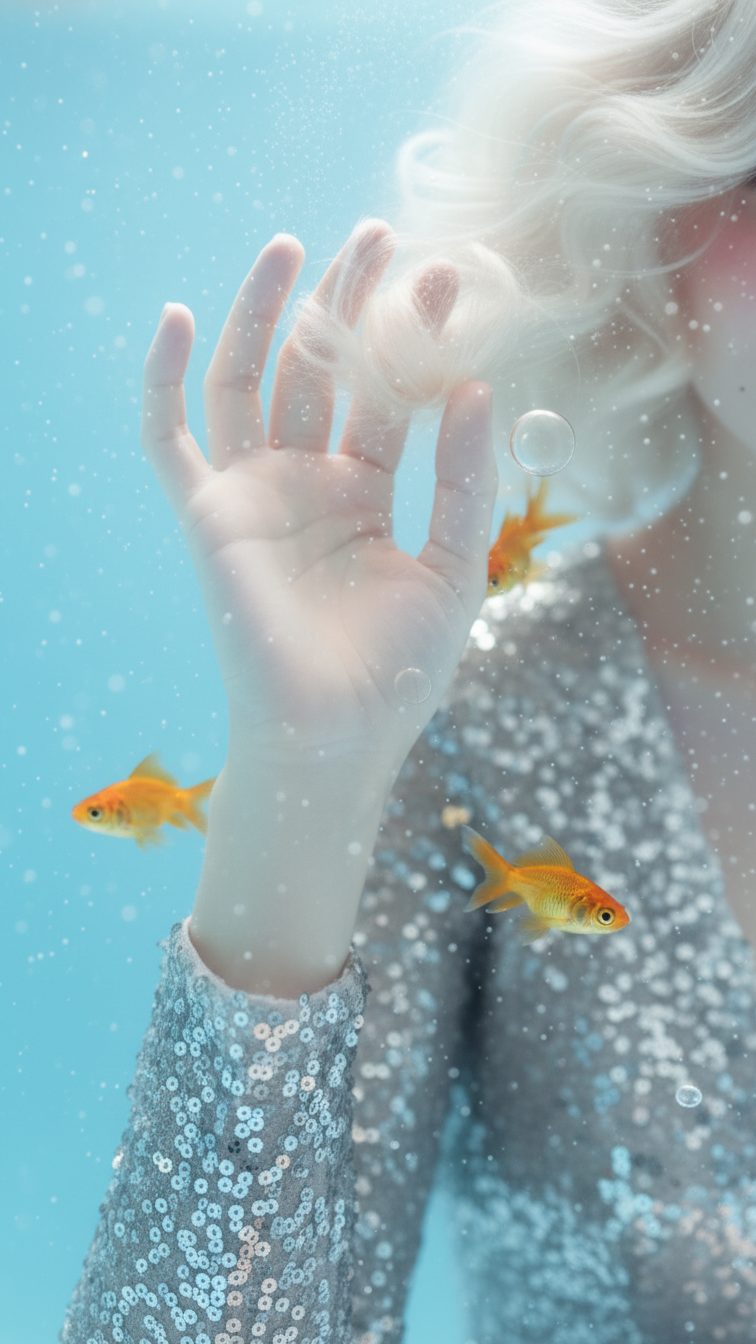 Серия кадров из ролика Русалочка для продвижения блога в соцсетях