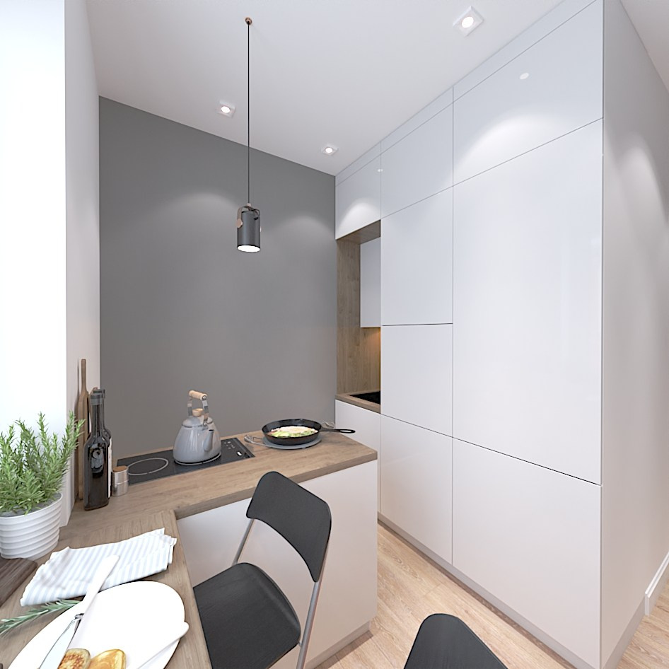 Маленькая кухня в хрущёвке. Студия интерьерной визуализации и дизайна FishkaRom в Краснодаре и по всей России