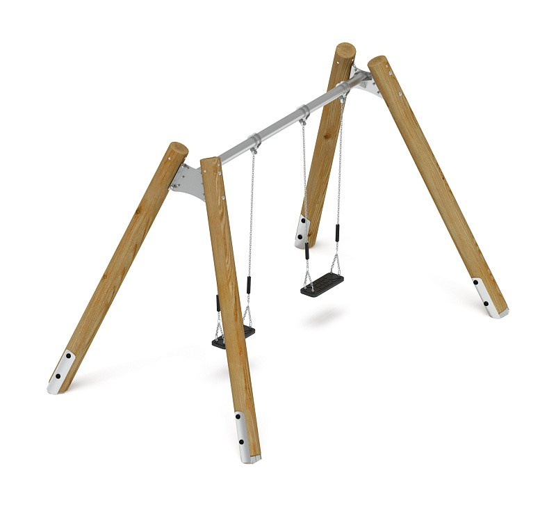 Качели (Лиственница орех) ИО 12.Р.03.03.01-Л.И1.02 Габариты (ШхДхВ): 3800х2250х2470 Зона безопасности, мм: 3800х6950 Возрастные ограничения от 5 до 12 лет, весом не более 70 кг