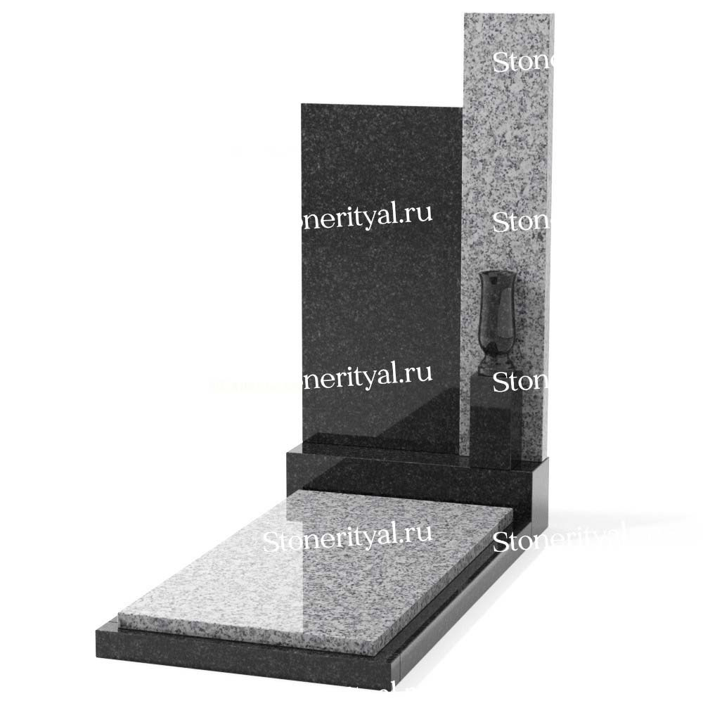 Комбинированные памятники на одного. Изготовление и установка памятников в Москве и МО