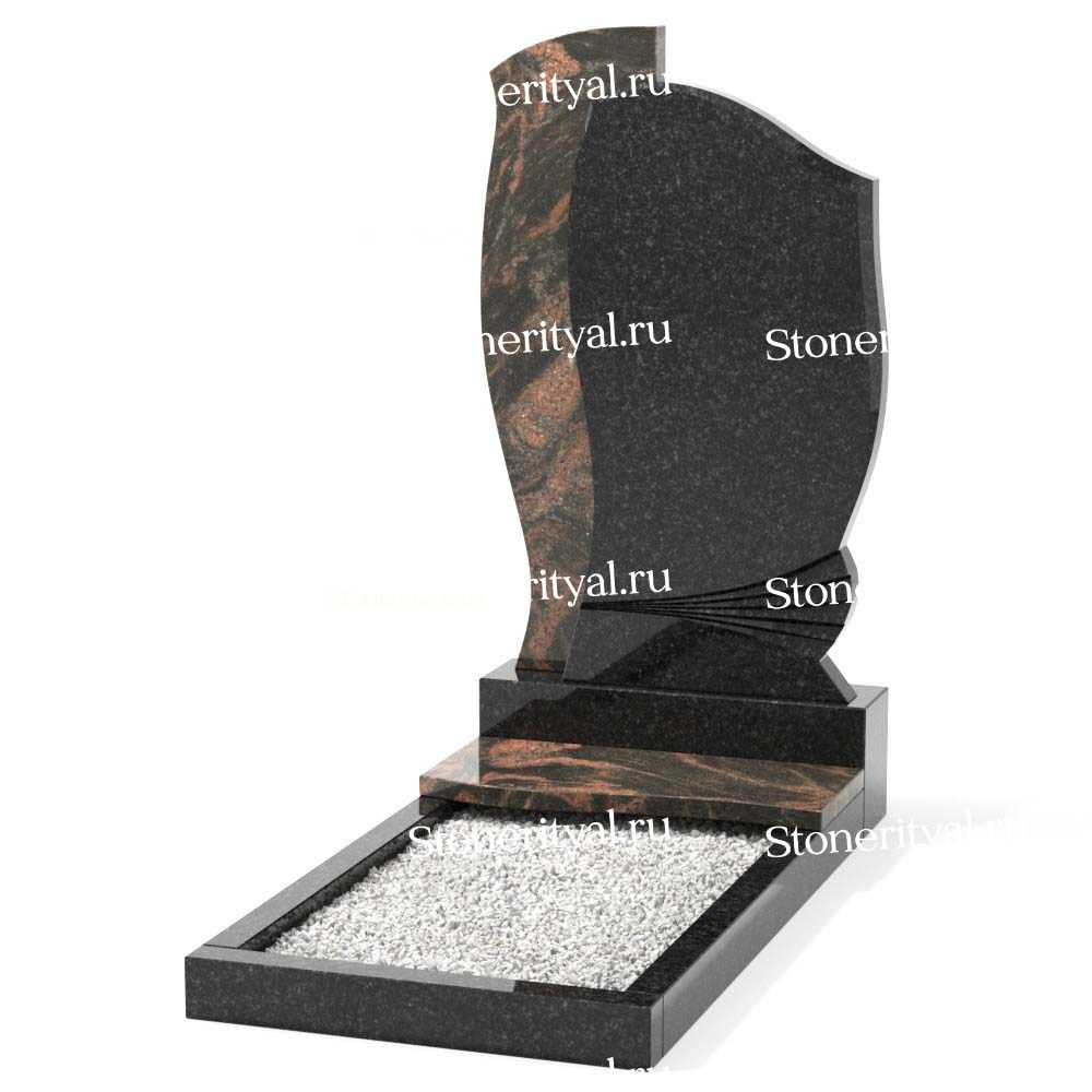 Комбинированные памятники на одного. Изготовление и установка памятников в Москве и МО