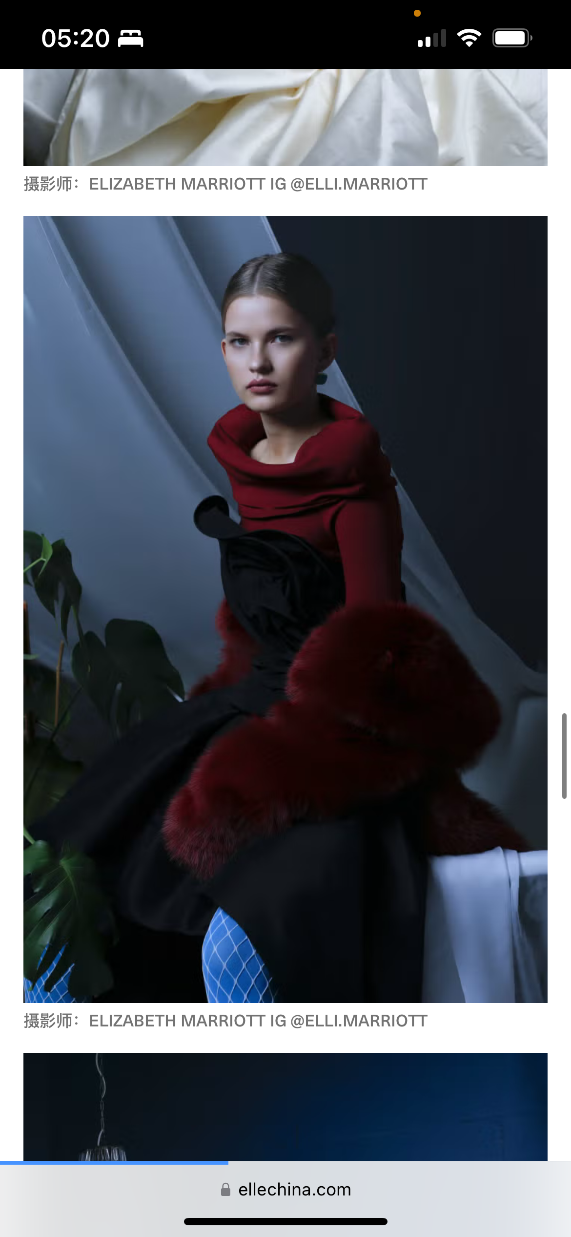 Elle China online. Elizabeth Marriott