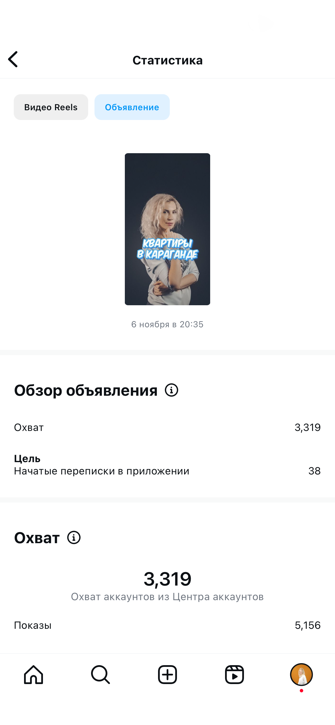 Отчет о результате таргетированной рекламы