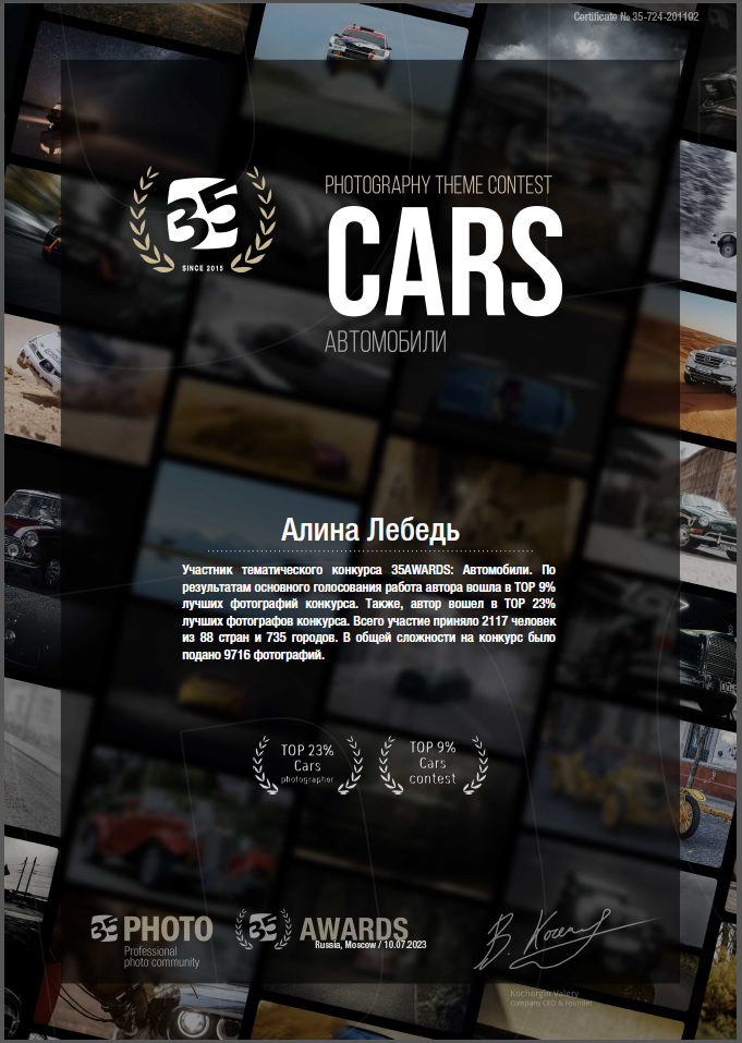 Международная премия фотографии 35awards. Фотограф Алина Лебедь