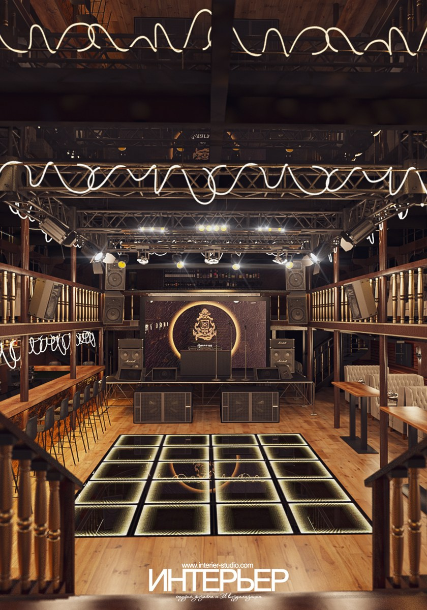 Ночной клуб на фрегате «Флагман», г. Великий Новгород. Дизайн интерьера, 3D визуализация и 3D моделирование. Создание проектов и чертежей. КМВ: Кисловодск, Пятигорск, Ессентуки и удаленно