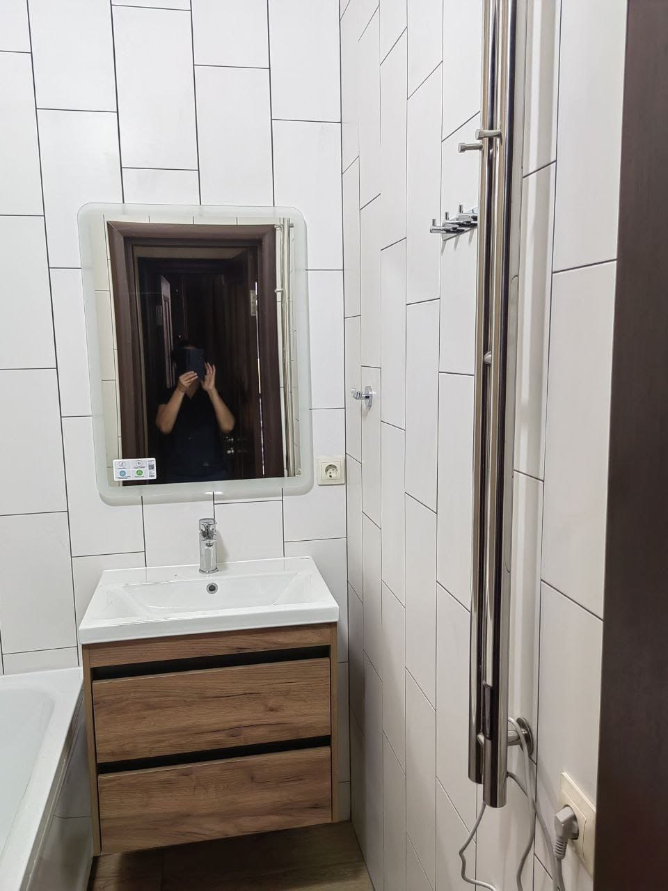 Ванная комната (ул. Альберта Камалеева д. 16). Ремонт санузла, туалета, ванной под ключ в Казани. Укладка плитки