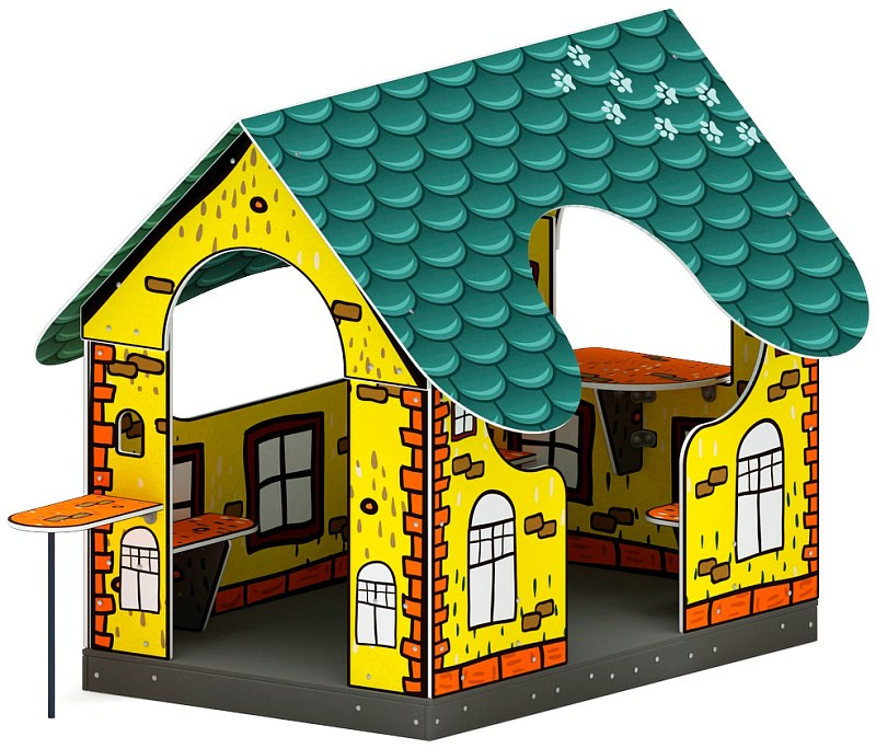 Домик мини тип 4 (Город) - МФ 10.01.13-02 Габариты (ШхДхВ): 2400x1680x1720 Зона безопасности, мм: 3400х2680