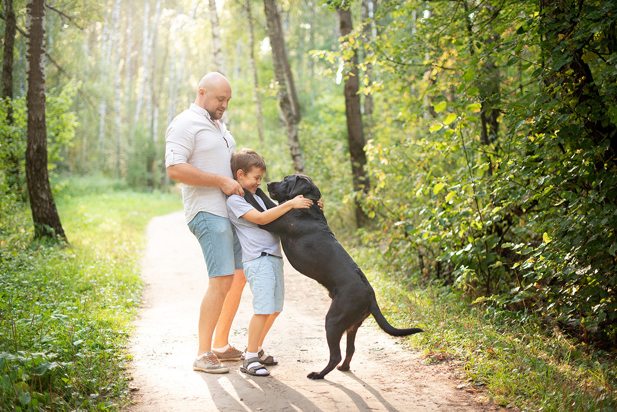 Семейная съёмка с собакой. Семейный фотограф в Домодедово и Москве Елена Пичугина