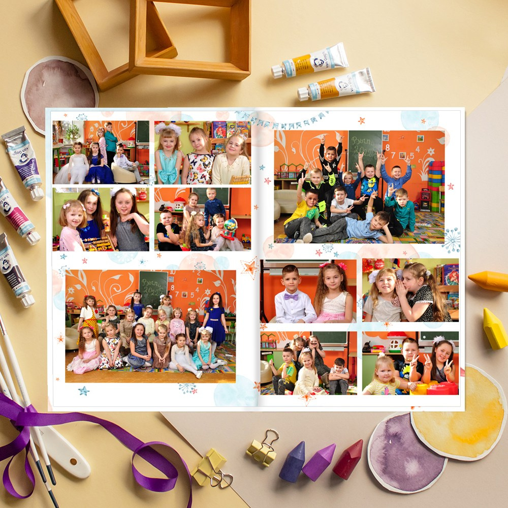 Выпускные альбомы в детский сад  2 разворота лайт заказать Иваново Ярославле Костроме Владимире. Выпускные альбомы в Иваново в детский сад и школу. Александр и Светлана Янкины