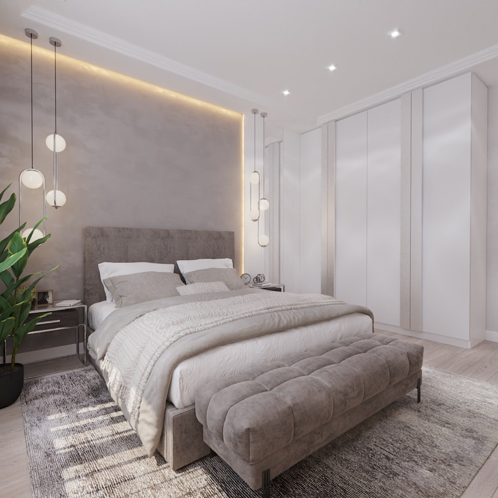 Спальня — современная классика. Студия дизайна FishkaRom в Краснодаре и по всей России