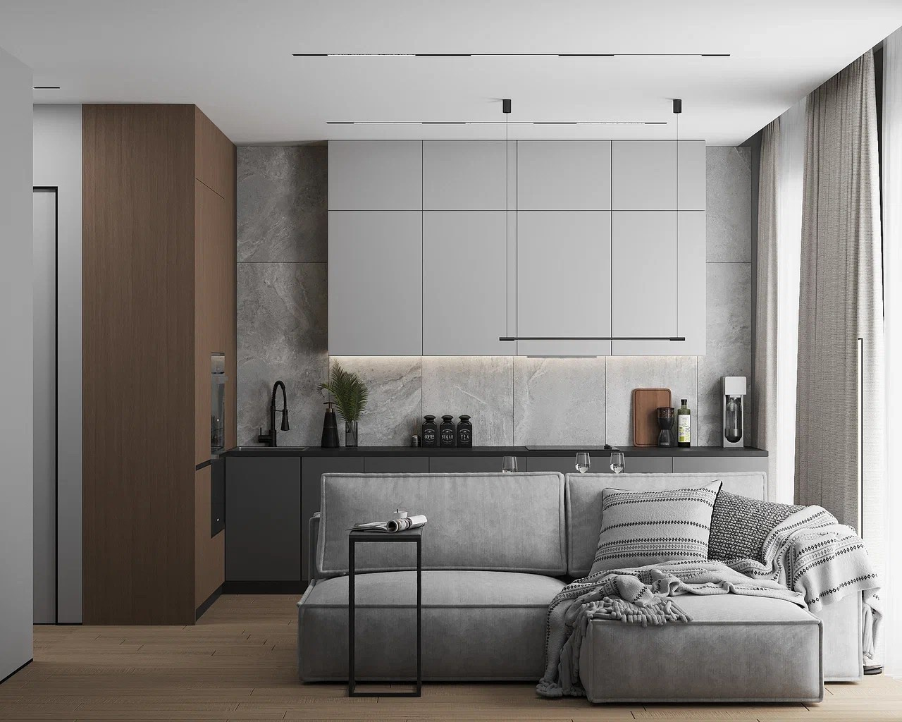 ЖК Павелецкая Сити, 52 м². Дизайнер интерьера LEVITSKAYA VIKTORIA