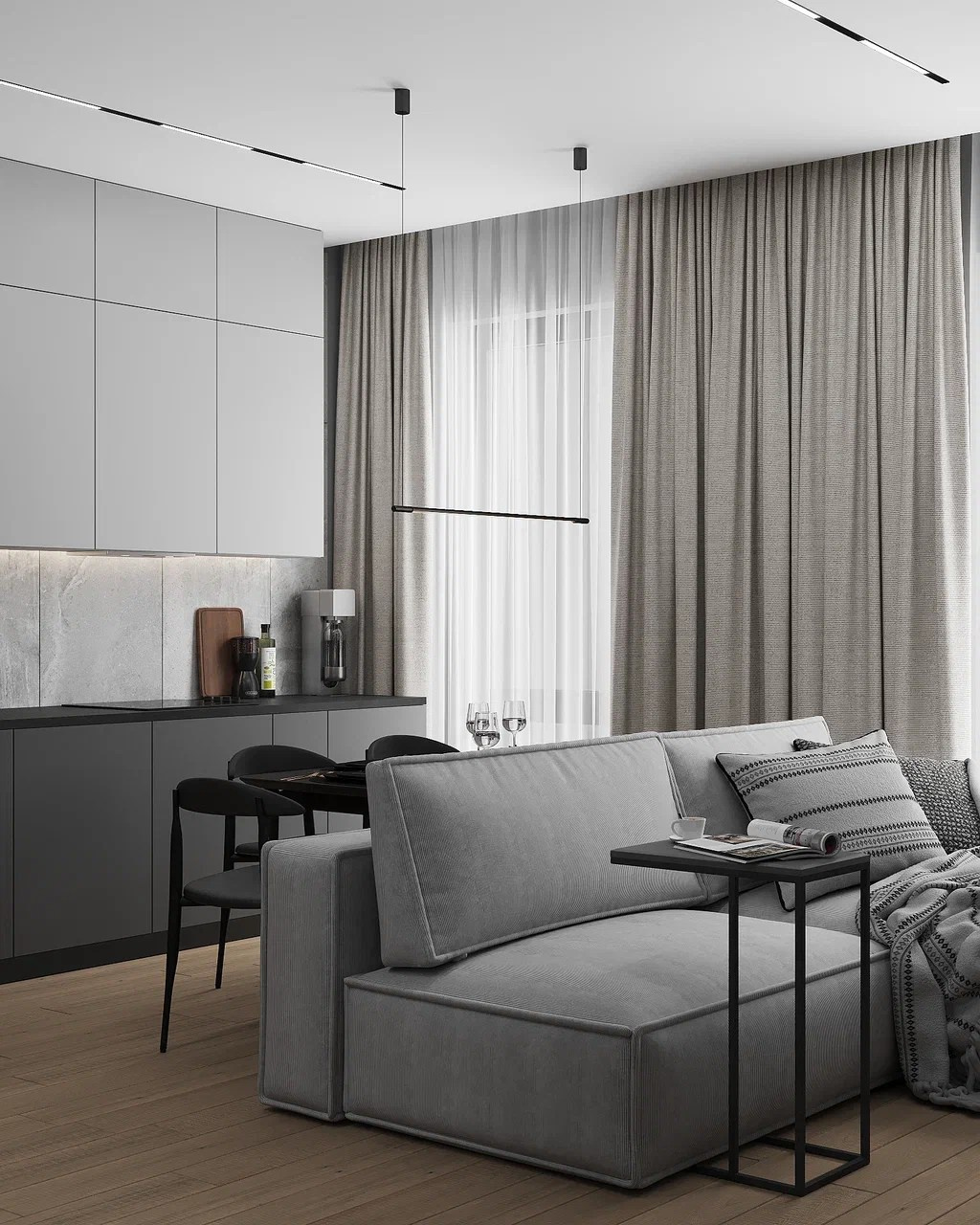 ЖК Павелецкая Сити, 52 м². Дизайнер интерьера LEVITSKAYA VIKTORIA