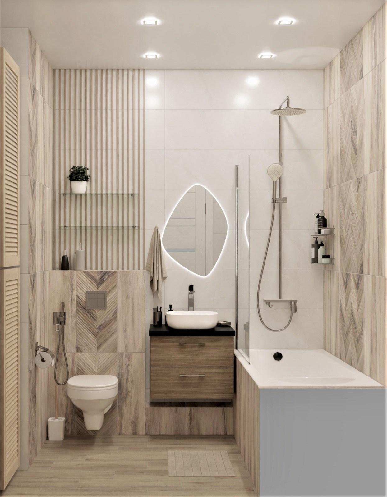 Примеры работ по дизайну ванных нашей студии. Дизайн-интерьера