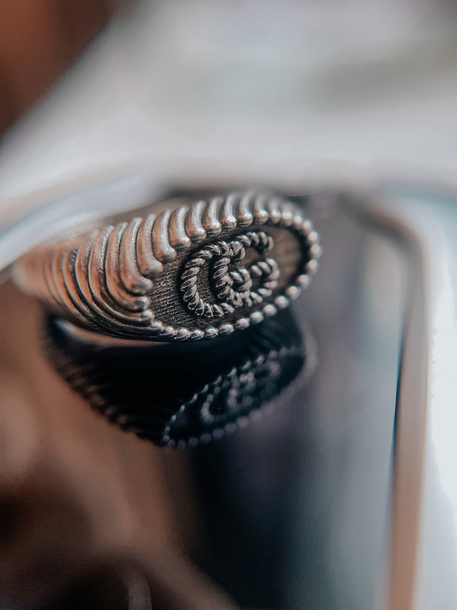 Кольцо мужское по мотивам фильма "GUCCI"из серебра 925 пробы, чернение. 