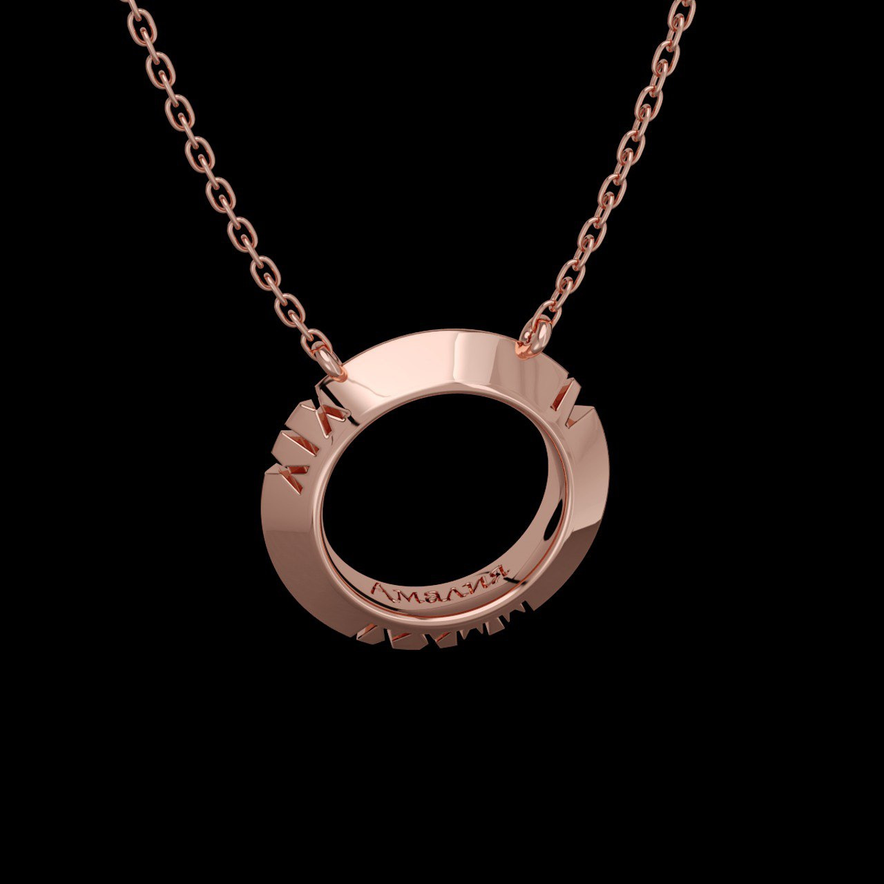 Именная подвеска "Амалия" из золота 585 пробы. На гранях -дата рождения римскими цифрами.  