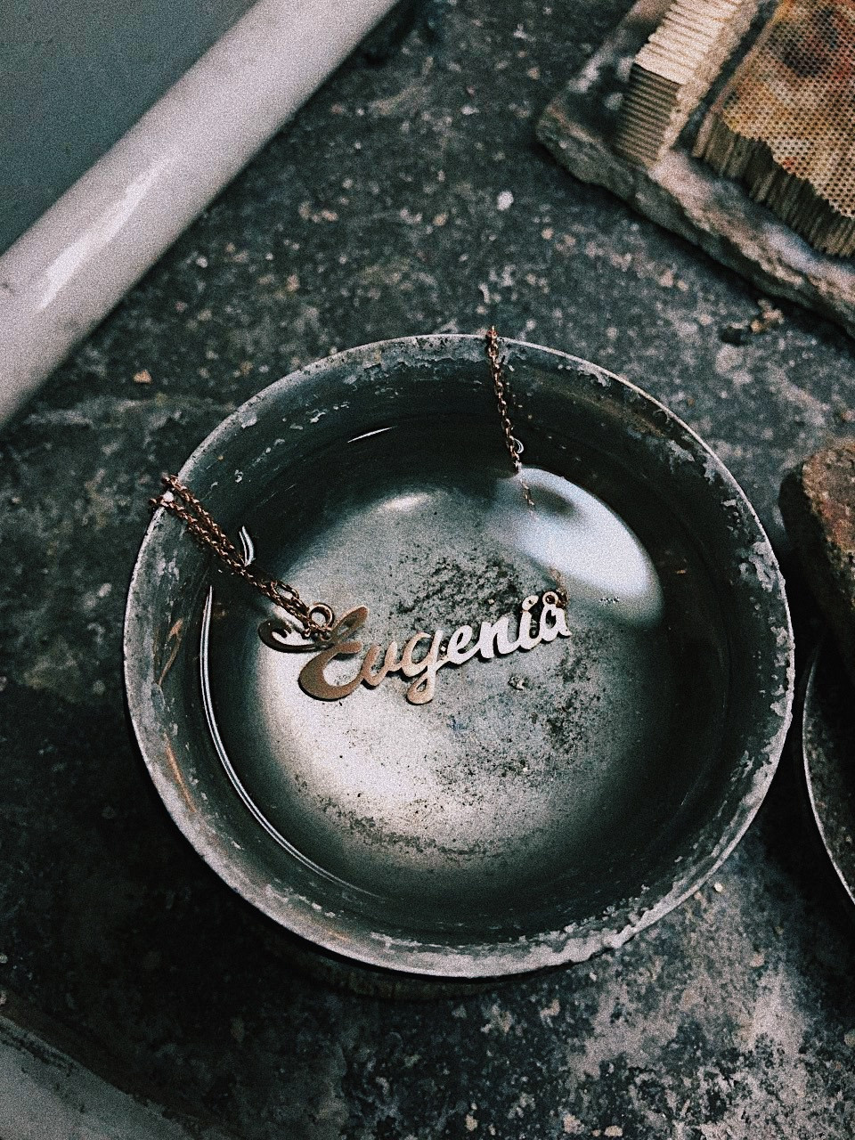 Именная подвеска "Evgenia" из золота 585 пробы. 