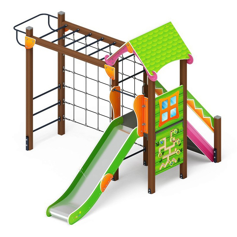 Лукоморье - ДИК 2.25.04-01.С - Игровой комплекс H=1200                                                                                                                      Габариты (ШхДхВ): 4080x3650x3000                                                                                                                                                                    Зона безопасности, мм: 7580х6650                                                                                                                                                                        Скат горки: H=1200 (металлический скат)