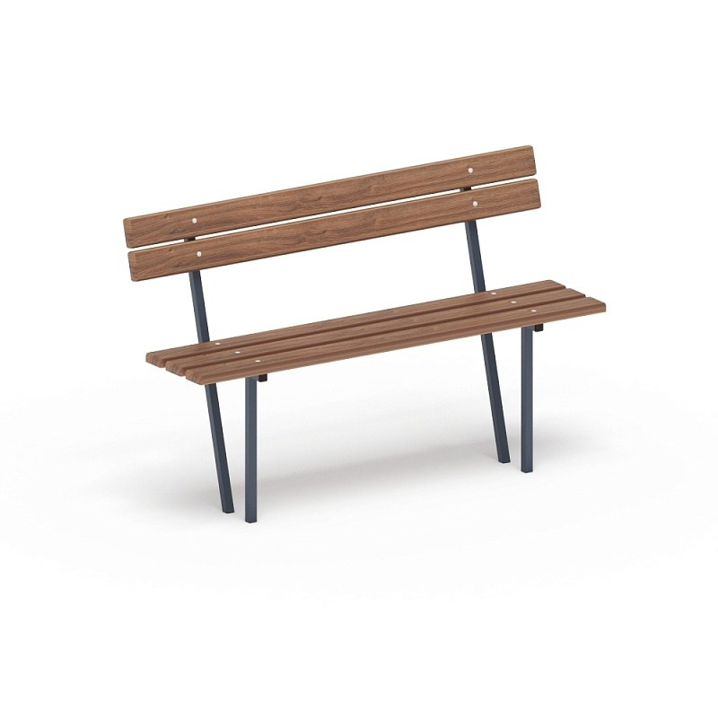 Скамья со спинкой - МФ 42.01.10-И1 Габариты (ШхДхВ): 1600x480x900 мм Зона безопасности, мм: 2600х1480