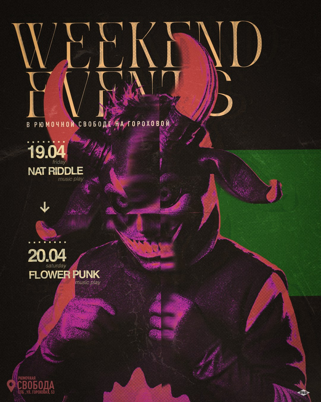 WEEKEND EVENTS. Spaidi Design | Graphic Design