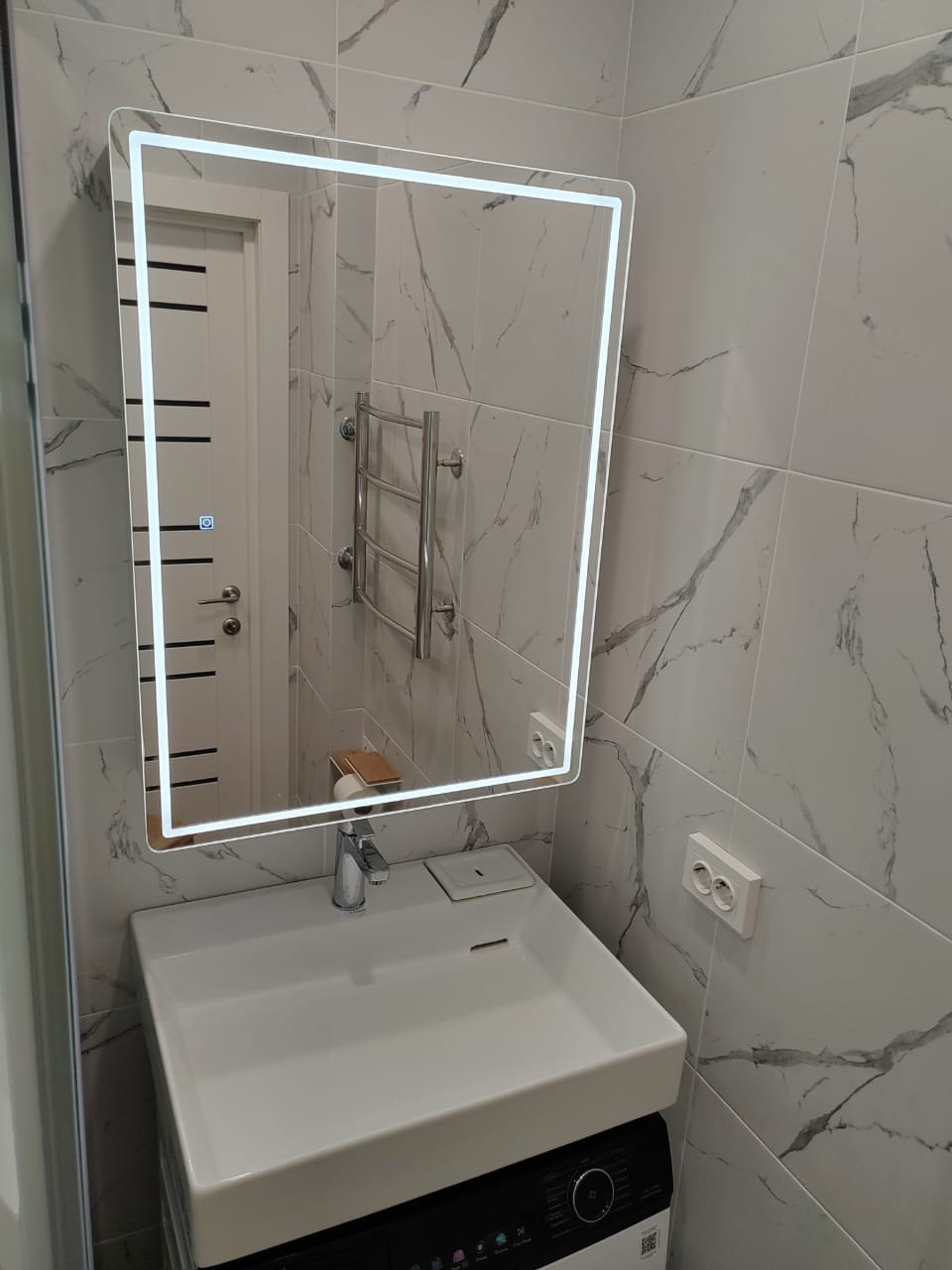 Ванная комната (ул. Короленко д. 73). Ремонт санузла, туалета, ванной под ключ в Казани. Укладка плитки