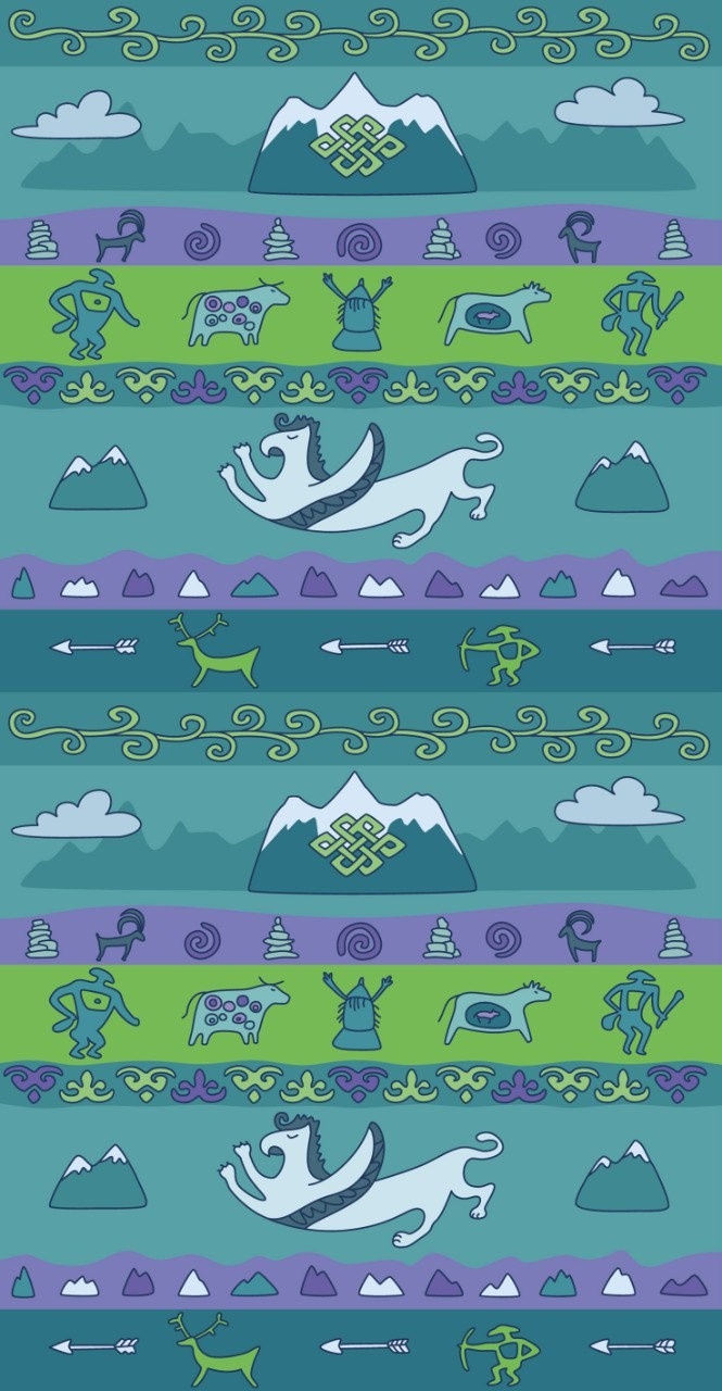 Универсальная бандана Бафф с алтайской тематикой