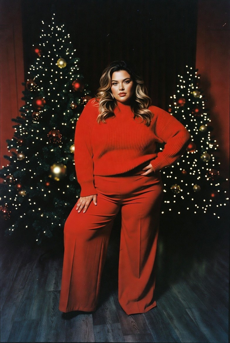 Плюс сайз в красном