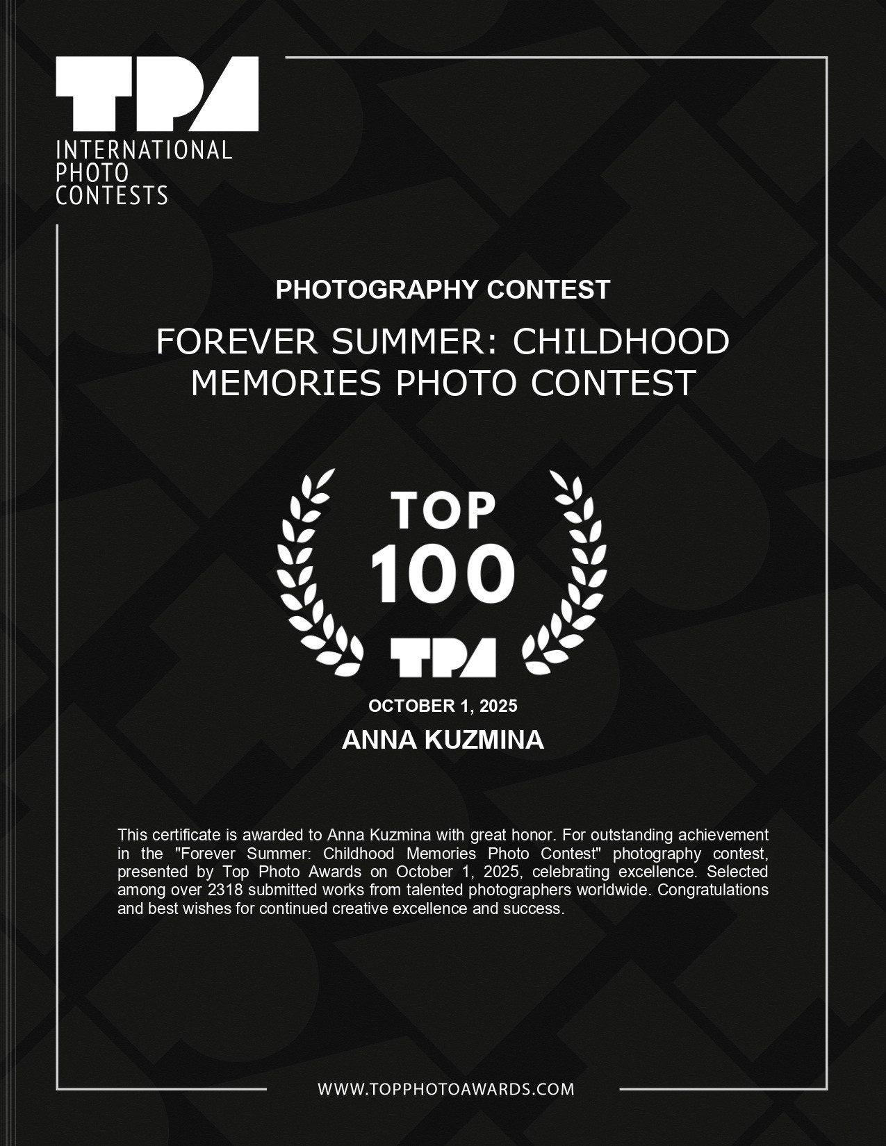 Дипломы. Женский фотограф Владивосток