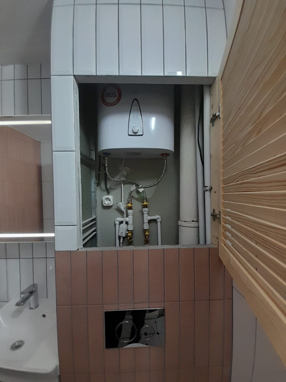 Ванная комната (ул. Минская д. 28). Ремонт санузла, туалета, ванной под ключ в Казани. Укладка плитки