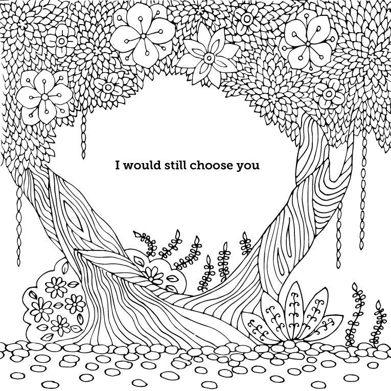 Раскраска для взрослых антистресс. Деревья и цветы Детальная черно-белая иллюстрация с узорами, цветочными мандалами и орнаментами. Идеально для арт-терапии, медитации и снятия стресса. Заказать уникальную раскраску для взрослых, готовый файл для печати или оригинальный подарок для творческого человека.