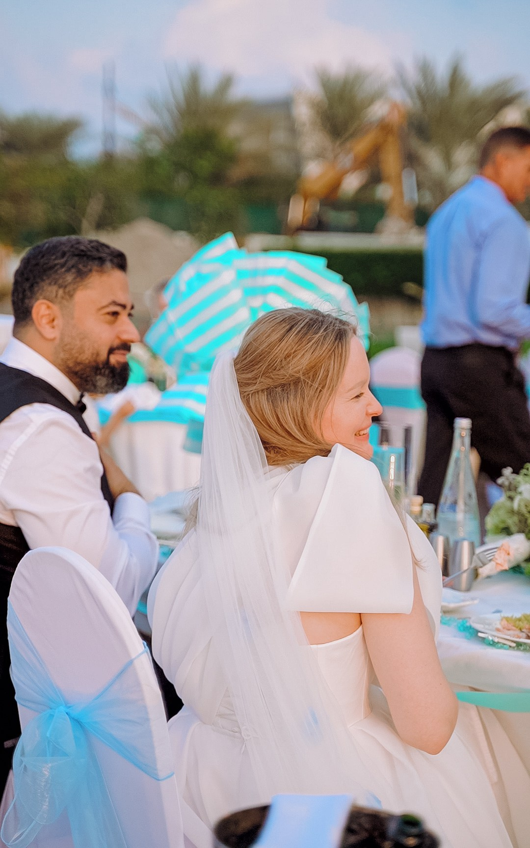 Пляжная свадьба цвета тиффани. Фотограф и видеограф в Москве и Абу Даби Мария Кулагина