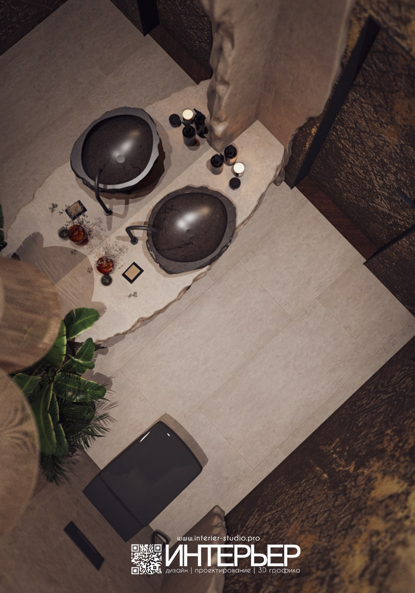 Кофейня ЖК Парковый. Санузел и техпомещения. Дизайн интерьера, 3D визуализация и 3D моделирование. Создание проектов и чертежей. КМВ: Кисловодск, Пятигорск, Ессентуки и удаленно